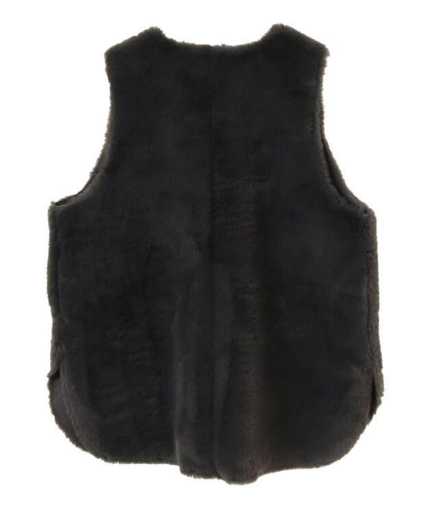 AMERICAN HOLIC 丈違いフェイクファーベスト Charcoal Gray