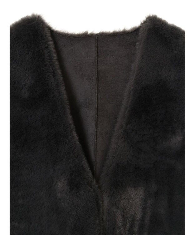 AMERICAN HOLIC 丈違いフェイクファーベスト Charcoal Gray