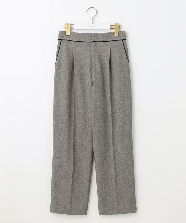 ANY SIS 【洗える】ハイウエストソフトテーパード パンツ モノトーン系