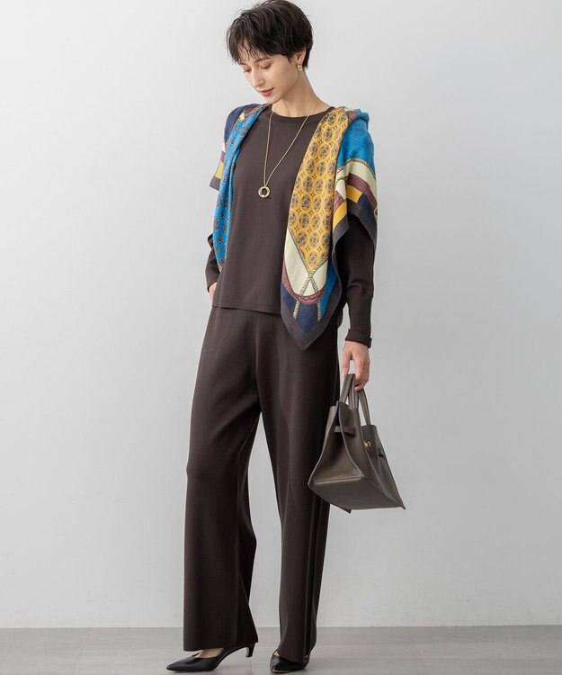 23区 VIOLAd'ORO イタリアンWフェイスレザー トートバッグ ダークブラウン系