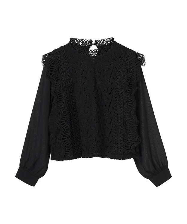 Green Parks ・Ｐｅｔｉｔ　Ｆｌｅｕｒ　イロイロレースブラウス Black