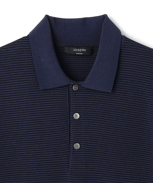 JOSEPH HOMME 【新柄】リュクスレーヨンボーダー　ポロニット ネイビー系1