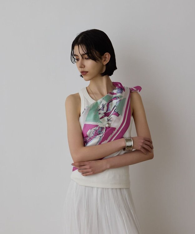 GRACE CONTINENTAL スーヴェニールプリントスカーフ マルチ