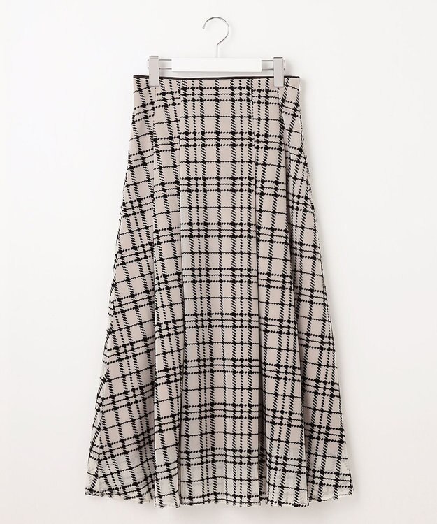 Feroux フロッキーチェック・ドット スカート ベージュ系2