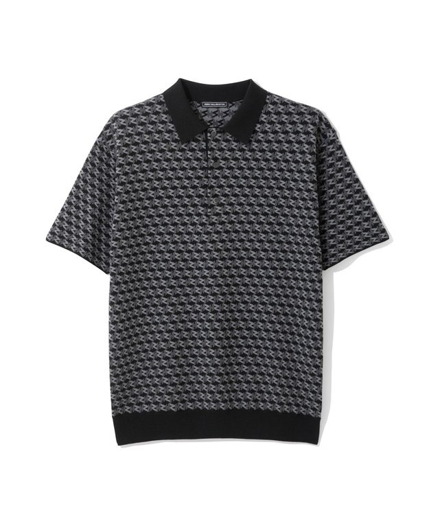 ZERO HALLIBURTON 半袖モノグラムニットポロシャツ ZHG-M5A4d 85116 ブラック