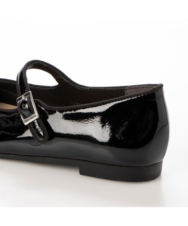 ing <ing>【WEB限定】ストラップフラットシューズ ブラックエナメル