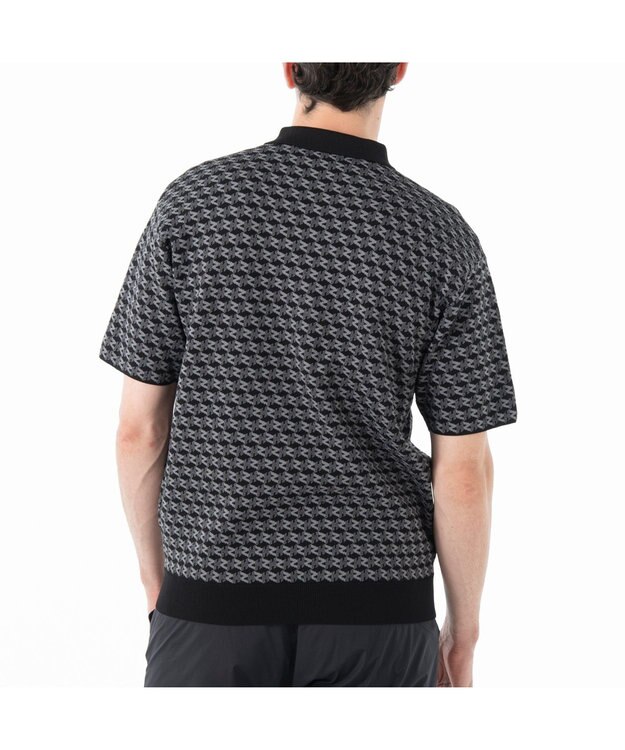 ZERO HALLIBURTON 半袖モノグラムニットポロシャツ ZHG-M5A4d 85116 ブラック