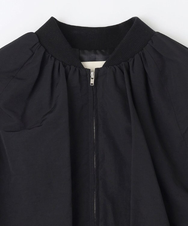 NAVE 【Nave　洗える】ソフトタフタ  スリットスリーブ ブルゾン ブラック系