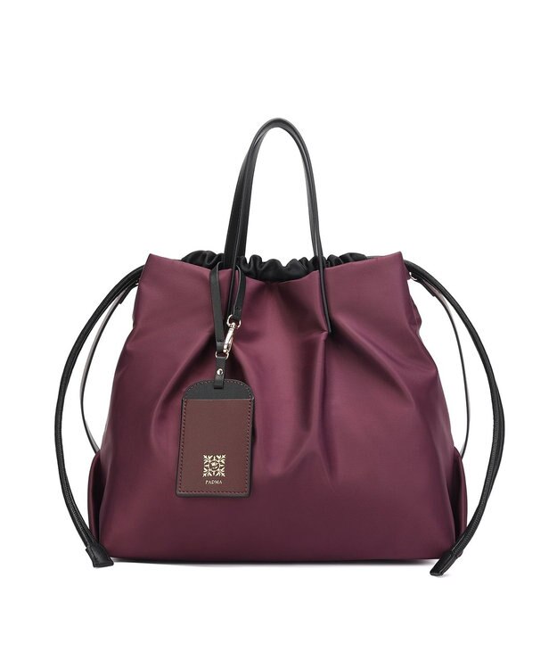 style code 【PADMA/パドマ】カードケース付　ナイロン巾着トートバッグ ワイン