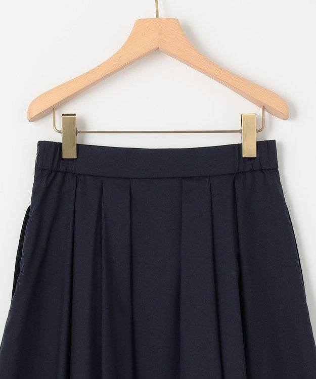 組曲 レースパネルプリント タックフレアスカート ネイビー系