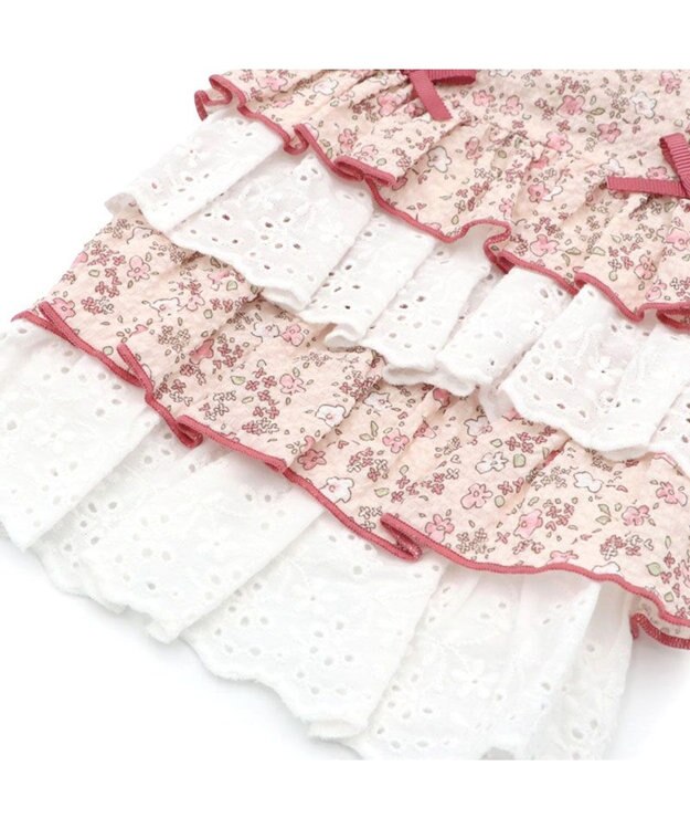 PET PARADISE ペットパラダイス 小花 ふりふり ワンピース 小型犬 ピンク×ホワイト