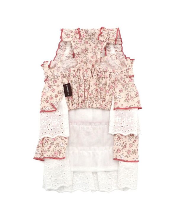 PET PARADISE ペットパラダイス 小花 ふりふり ワンピース 小型犬 ピンク×ホワイト