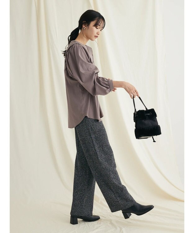 CRAFT STANDARD BOUTIQUE リンクス編みニットパンツ Black