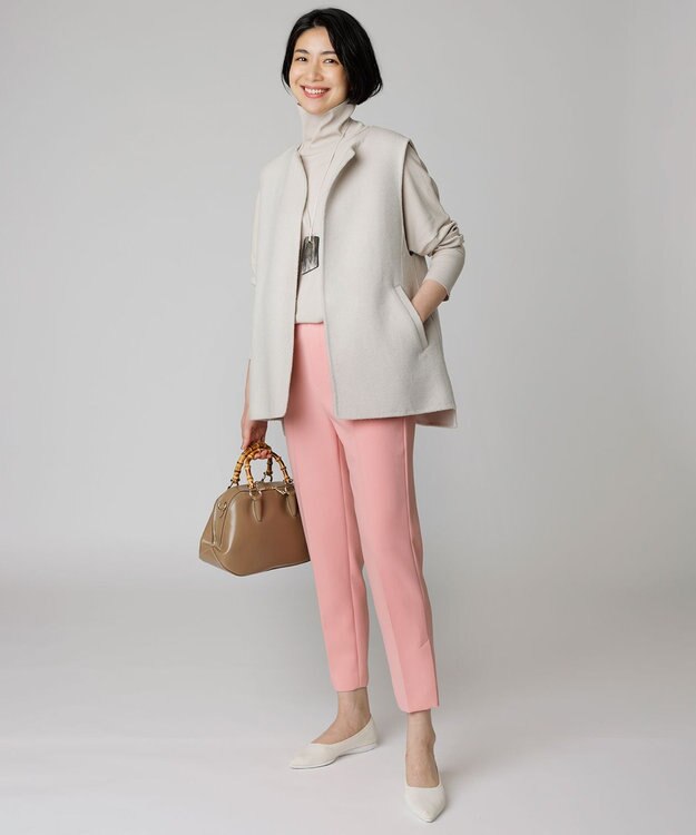 UNFILO L イージーパンツ テーパード ピンク系