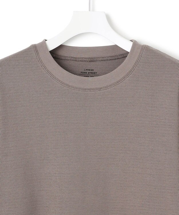 J.PRESS YORK STREET 【UNISEX】ハニカムワッフル Tシャツ ライトグレー系