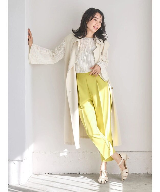 Green Parks トレンチロングジレ Ivory