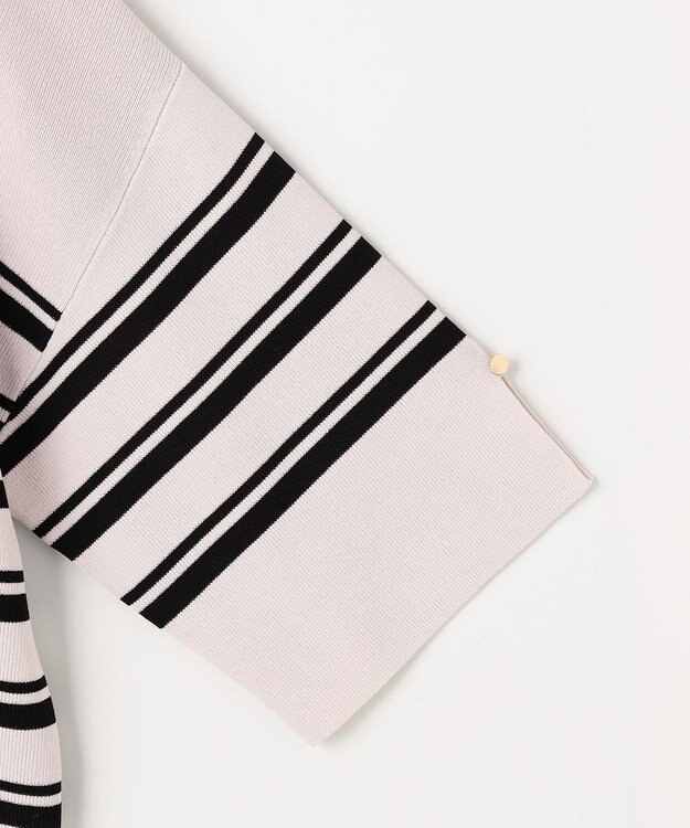 ANY SIS 【アイスタッチ】ボートネックニット プルオーバー ベージュ×ブラック