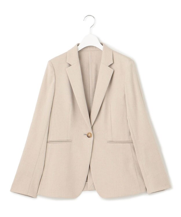 23区 【セットアップ対応/防シワ性/洗える】アイアスマットストレッチ テーラード ジャケット ベージュ系