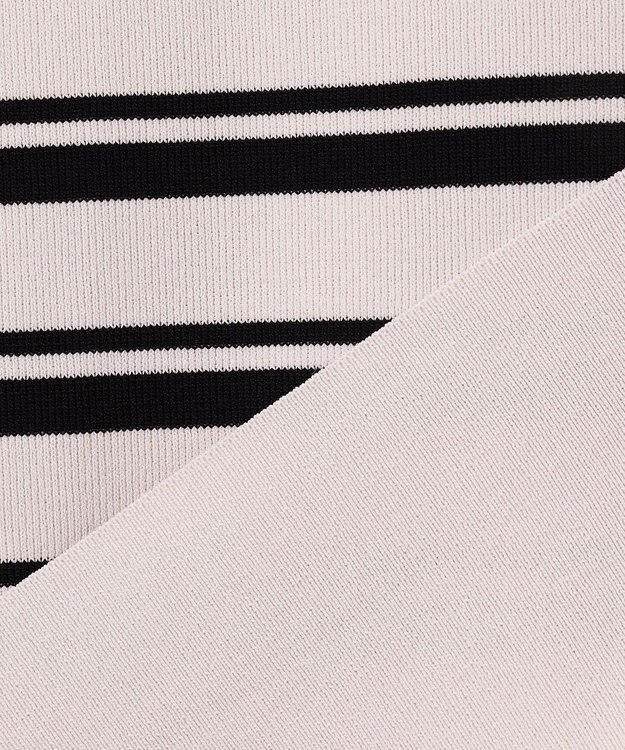 ANY SIS 【アイスタッチ】ボートネックニット プルオーバー ベージュ×ブラック