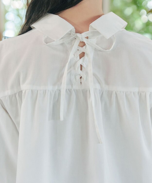 Tiaclasse 綿混ローン袖バルーンブラウス オフ