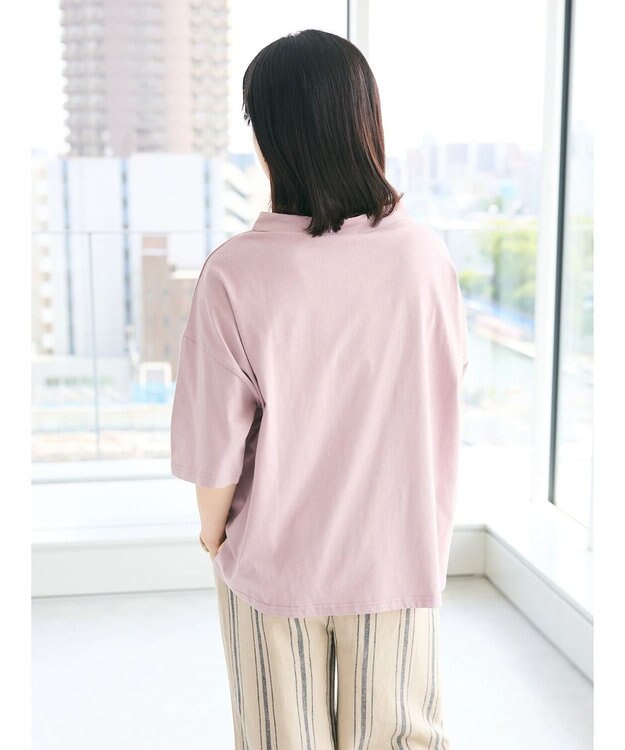 CRAFT STANDARD BOUTIQUE シルケット天竺　ロゴＰＴボトルネックＰＯ　５／Ｓ Lavender