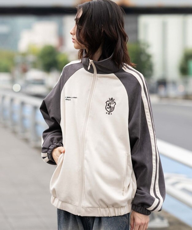 WEGO 【ユニセックス着用ITEM】フェイクスウェードトラックジャケット グレー