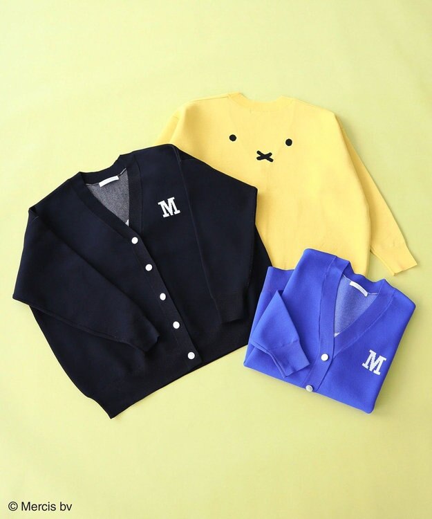 Green Parks Ｍｉｆｆｙ／フェイスジャガードニットカーディガン Yellow