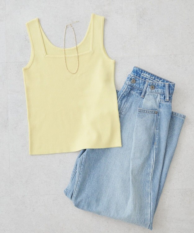 AMERICAN HOLIC 総針スクエアタンクトップ Lemon Yellow
