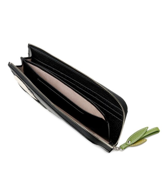 IBIZA アニマーダ　牛革　L字ファスナー長財布（パンダ） 黒