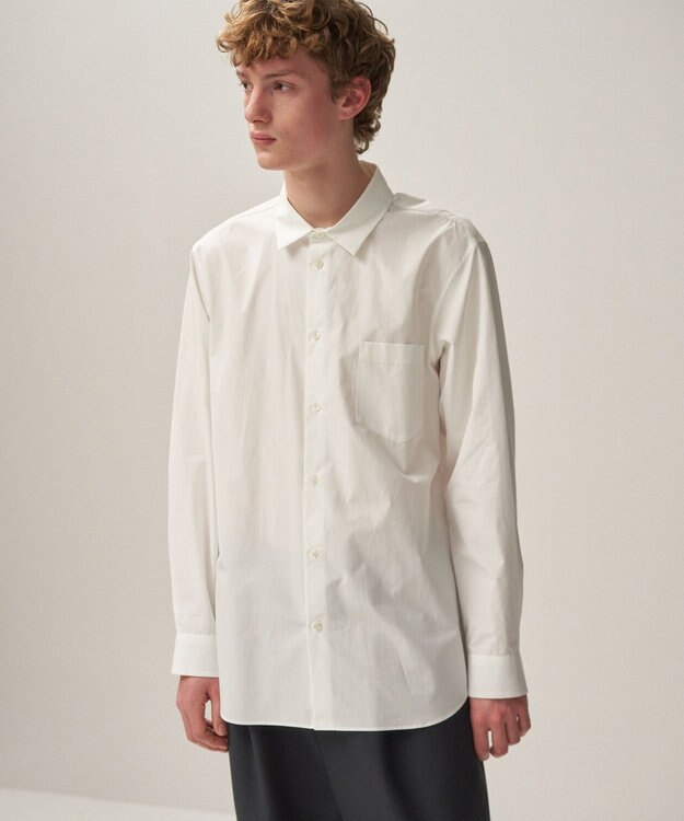 ATON SUVIN BROAD | スタンダードシャツ - UNISEX WHITE