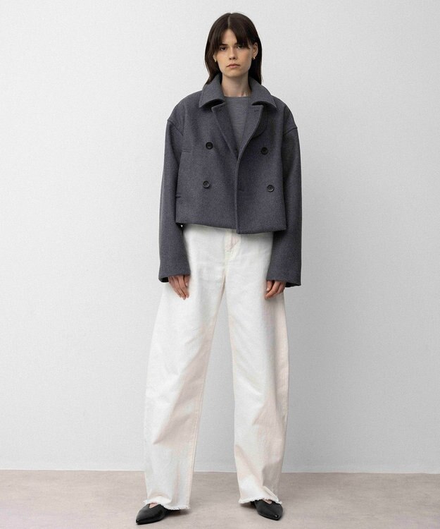 NAVE 【Nave】ダブルメルトン ショートPコート チャコール系