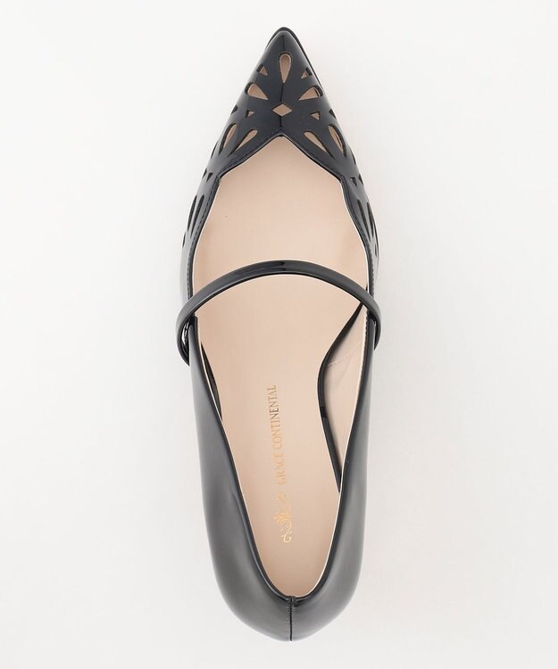 GRACE CONTINENTAL カットワークローパンプス ブラック