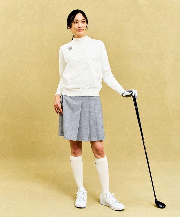 23区GOLF 【WOMEN】ロゴスポーツニット イージーケア ホワイト系