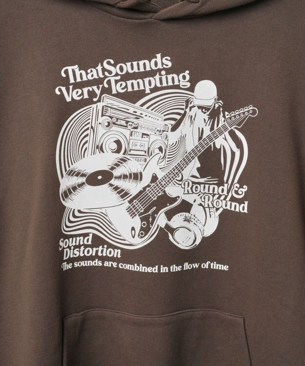 WEGO ヘビーウエイトユニークモチーフプルパーカー ブラウン