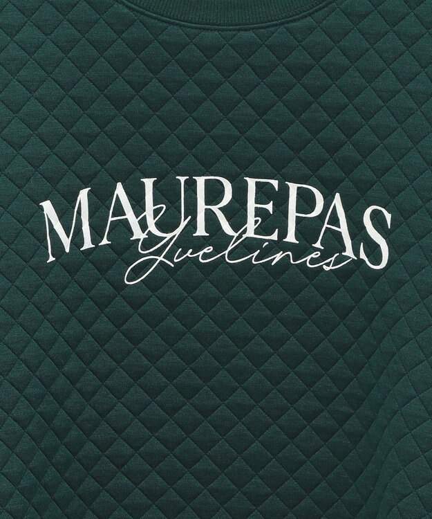 Green Parks ショート丈キルトロゴプルオーバー Green