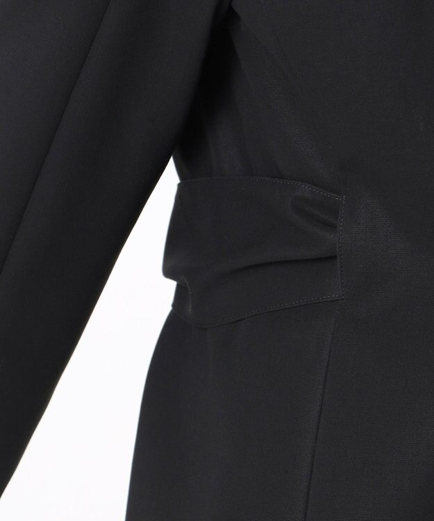 23区 L 【エステータ】コットンダブルクロス ノーカラージャケット ブラック系