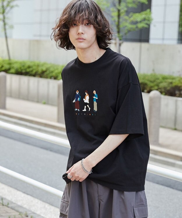 WEGO 【ユニセックス着用ITEM/綿100%/MLサイズ展開】CITY　BOYS　T（S） ブラック