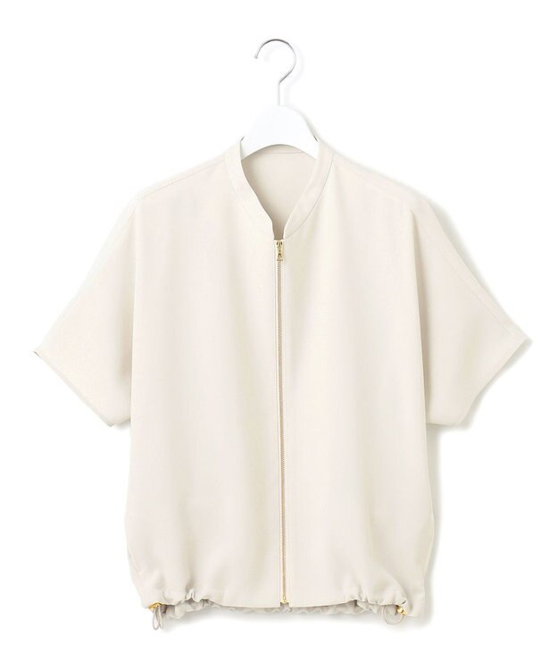 23区 【一部店舗限定/吸水速乾/UVカット/接触冷感】ストレッチジョーゼット フレンチスリーブ ブルゾン ベージュ系