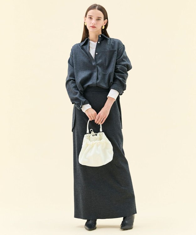 BEIGE， MONTAIGNE / ウールオーバーサイズシャツ C.Gray