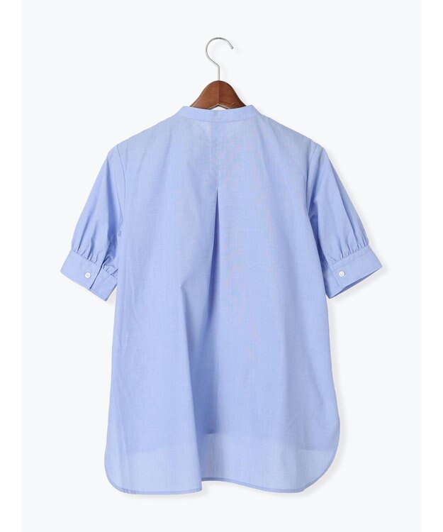 Te chichi フロントフリル5分袖ブラウス サックスブルー