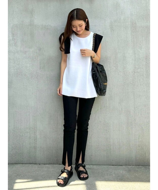 Green Parks ミラノリブノースリーブニットプルオーバー C