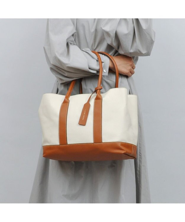 UNBILLION cachecache パーテーションPUトートバッグL キャメル