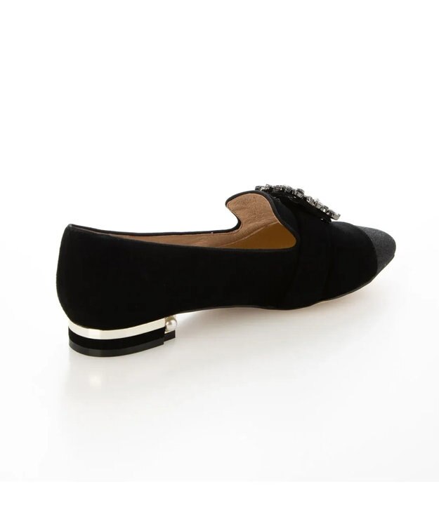 MODE ET JACOMO <MODE ET JACOMO>ビジューバックル付きオペラシューズ ブラックスエード