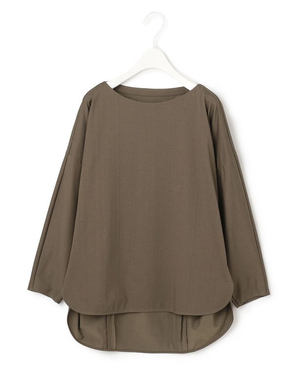 ICB 【洗える】タイプライタージャージー 8分袖ドルマンスリーブカットソー カーキ系