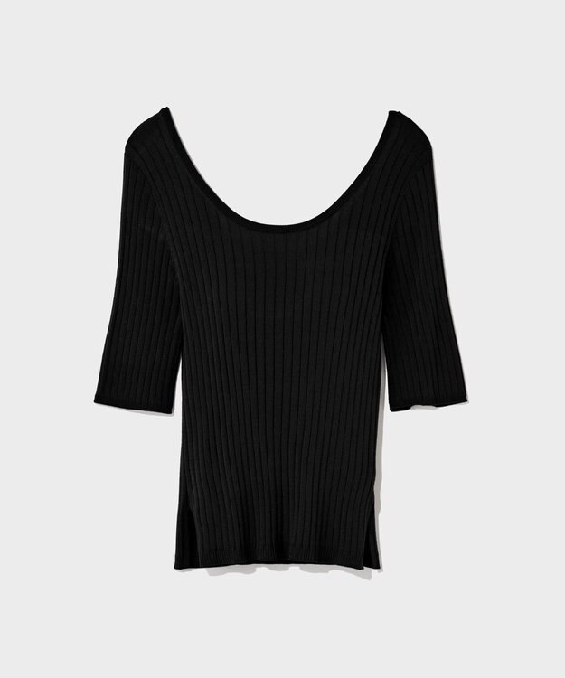 GRACE CONTINENTAL リブニットトップ ブラック