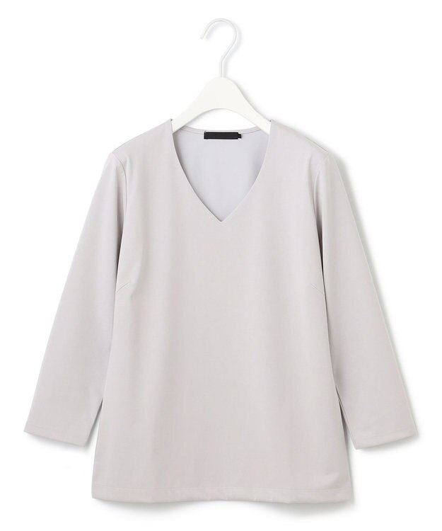 ICB 【洗える】スーペリアジャージー Vネックプルオーバー ライトグレー系