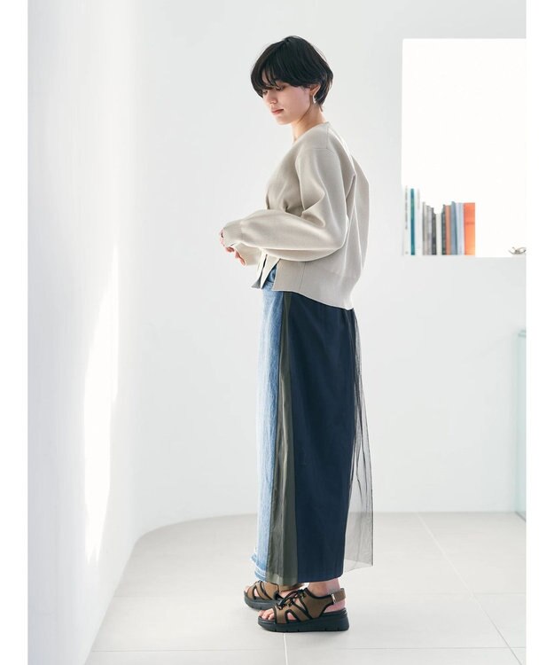 YECCA VECCA タックスリットVネックカーディガン Light Beige