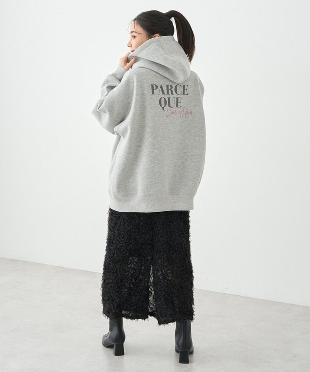 earth music&ecology アソートロゴフーディー Gray Mixture