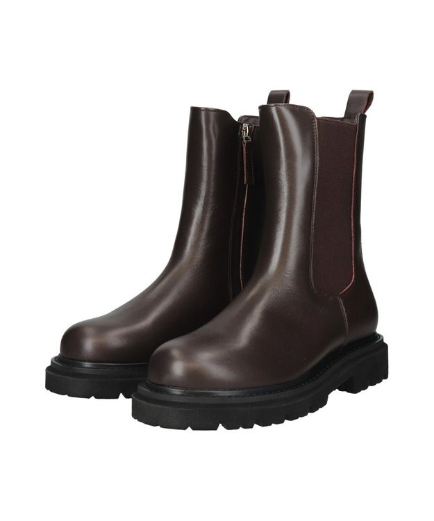 Bridget Birkin 【PARADIS COULEUR】防滑ソール撥水サイドゴアショートブーツ ダークブラウン