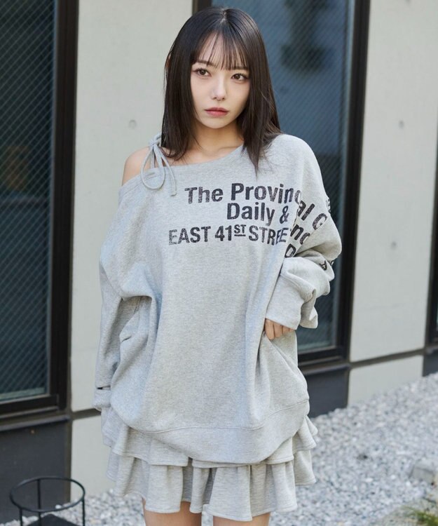 WEGO 裏起毛2WAYグラフィックワンショルBIGスウェット 柄3